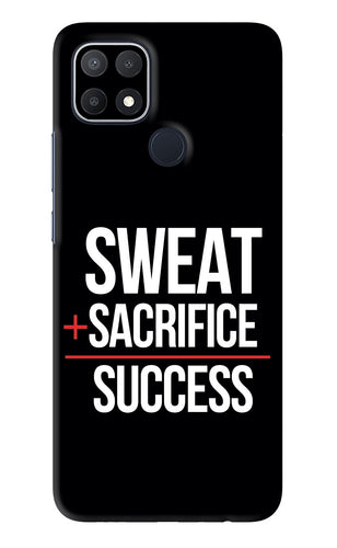 Sweat Sacrifice Success Oppo A15s Back Skin Wrap