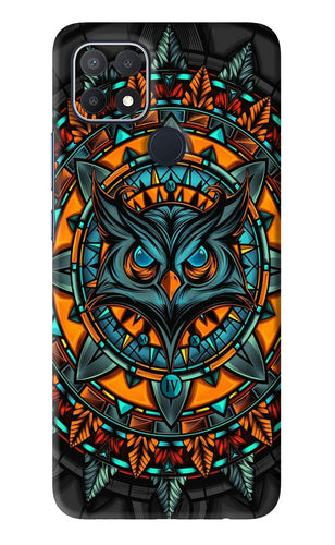 Angry Owl Art Oppo A15s Back Skin Wrap