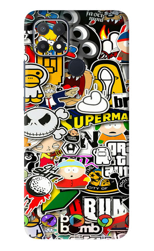Sticker Bomb Oppo A15s Back Skin Wrap