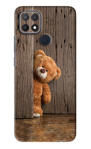 Teddy Wooden Oppo A15s Back Skin Wrap