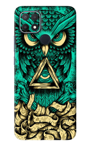 Green Owl Oppo A15s Back Skin Wrap