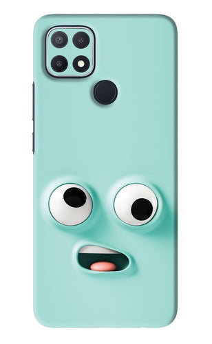 Silly Face Cartoon Oppo A15s Back Skin Wrap
