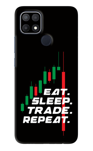 Eat Sleep Trade Repeat Oppo A15s Back Skin Wrap