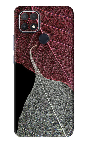 Leaf Pattern Oppo A15s Back Skin Wrap