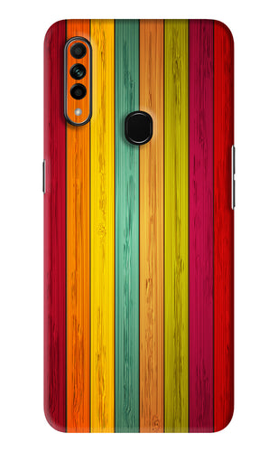 Multicolor Wooden Oppo A31 Back Skin Wrap