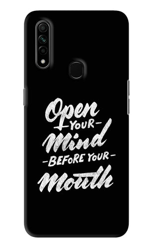 Open Your Mind Before Your Mouth Oppo A31 Back Skin Wrap