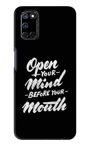 Open Your Mind Before Your Mouth Oppo A52 Back Skin Wrap