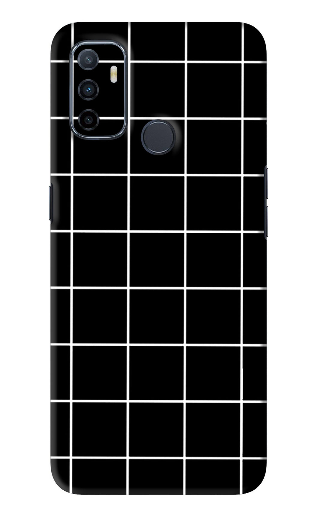 White Grid Oppo A53 Back Skin Wrap