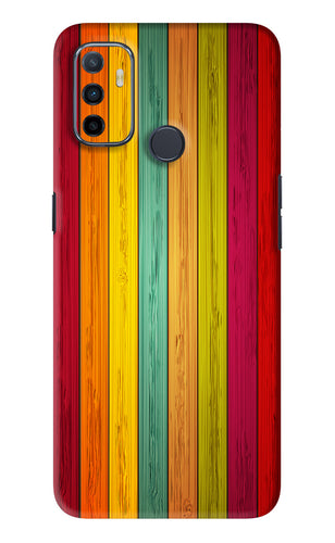 Multicolor Wooden Oppo A53 Back Skin Wrap