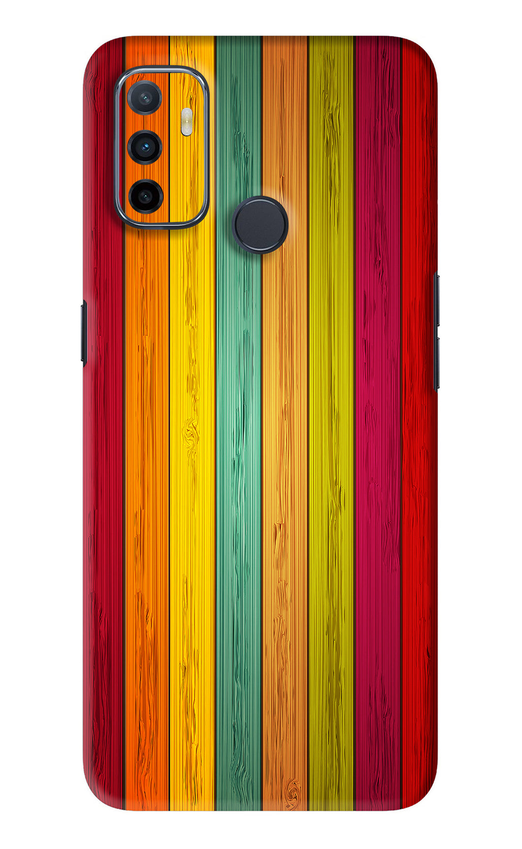 Multicolor Wooden Oppo A53 Back Skin Wrap