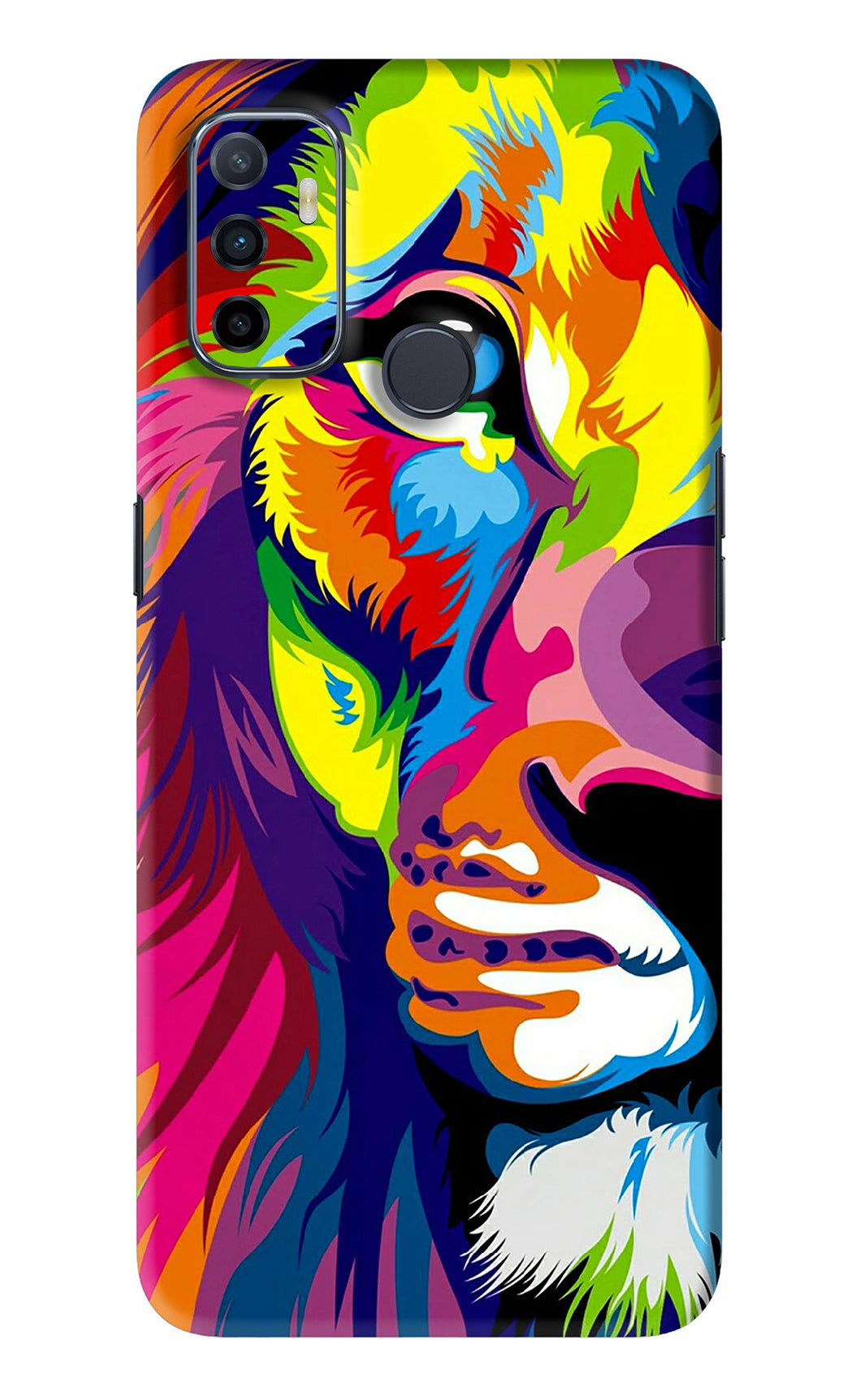 Lion Half Face Oppo A53 Back Skin Wrap