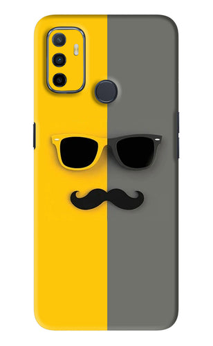 Sunglasses with Mustache Oppo A53 Back Skin Wrap