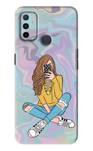 Selfie Girl Oppo A53 Back Skin Wrap