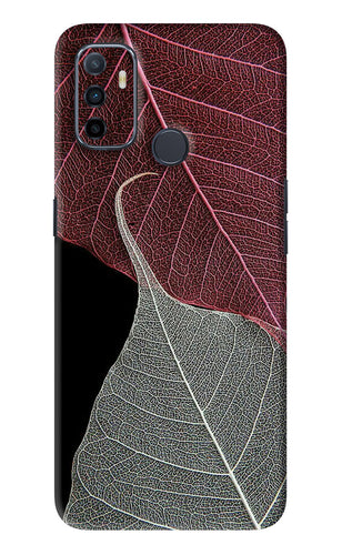 Leaf Pattern Oppo A53 Back Skin Wrap