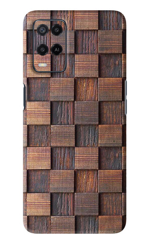 Wooden Cube Design Oppo A54 Back Skin Wrap