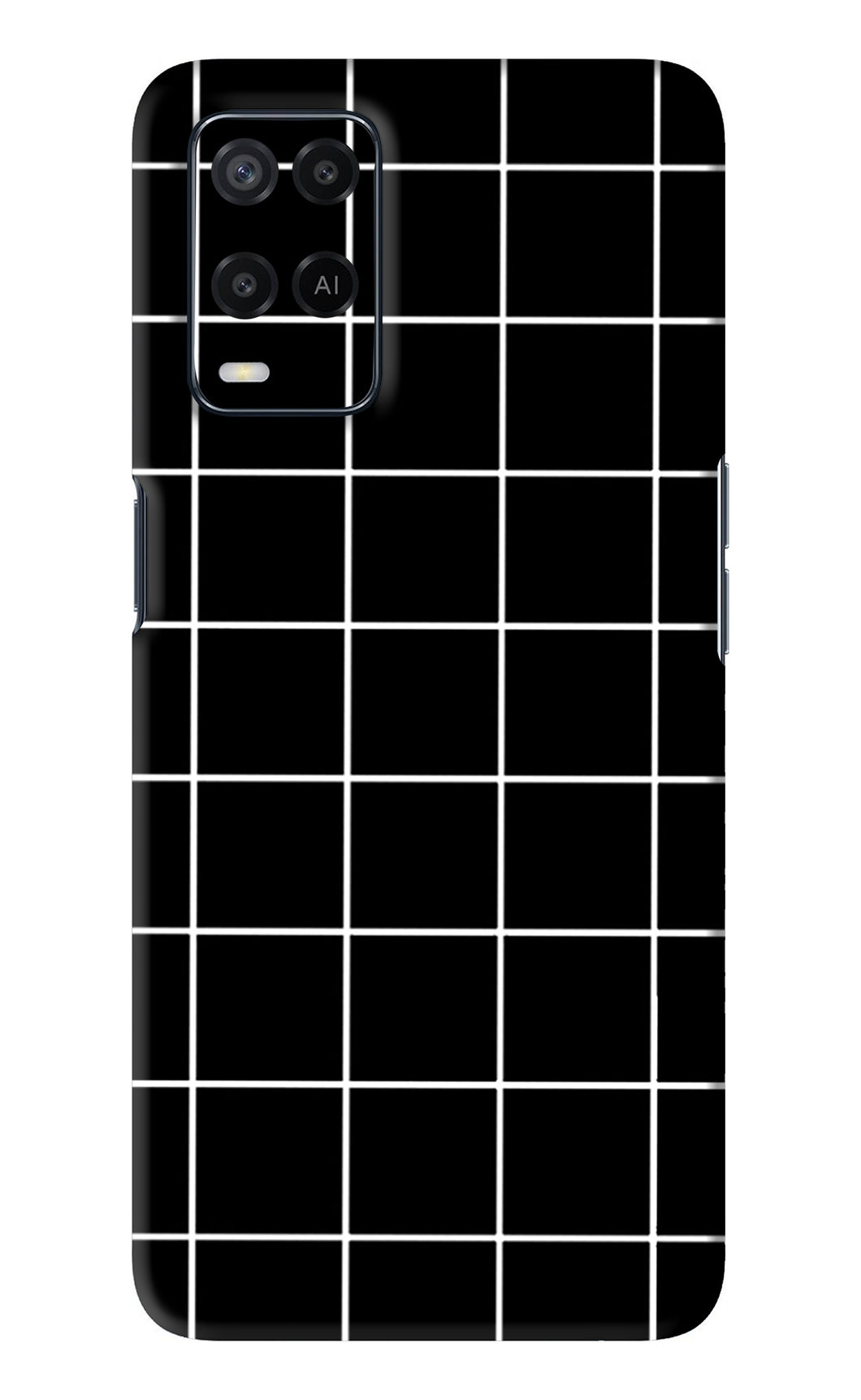 White Grid Oppo A54 Back Skin Wrap