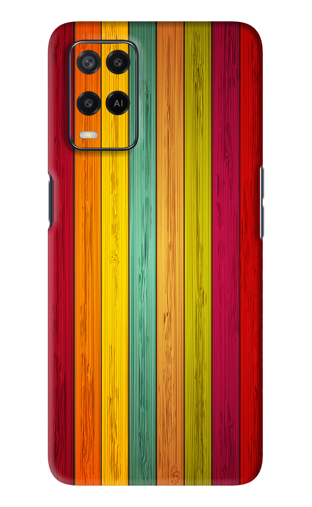 Multicolor Wooden Oppo A54 Back Skin Wrap