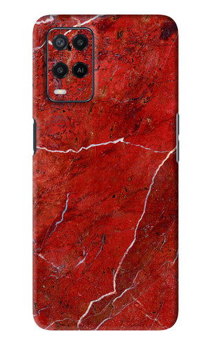 Red Marble Design Oppo A54 Back Skin Wrap
