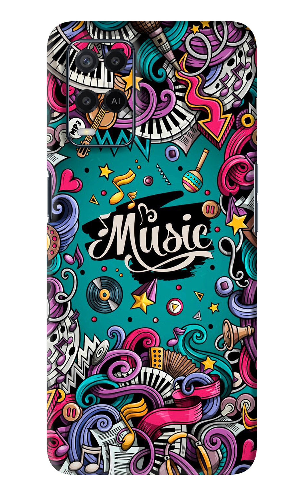 Music Graffiti Oppo A54 Back Skin Wrap