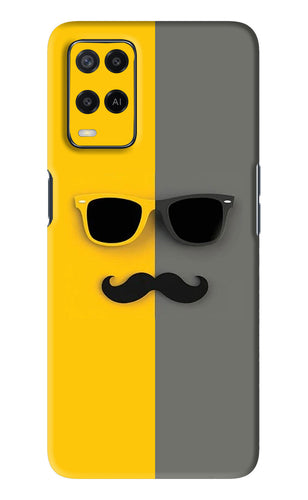 Sunglasses with Mustache Oppo A54 Back Skin Wrap