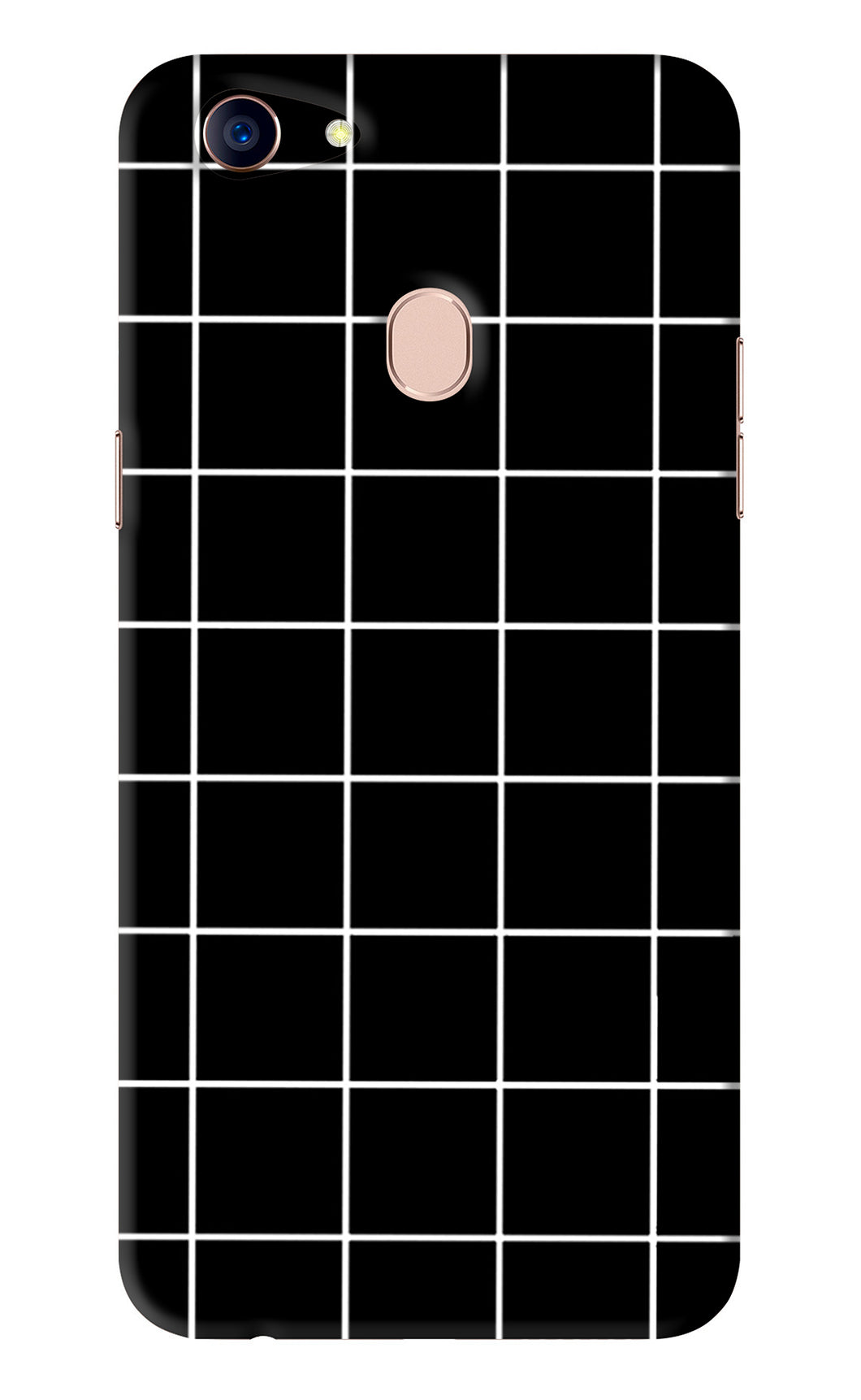White Grid Oppo F5 Back Skin Wrap