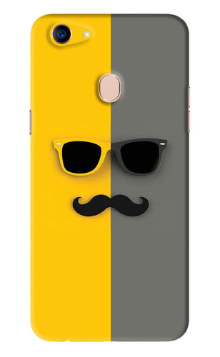 Sunglasses with Mustache Oppo F5 Back Skin Wrap