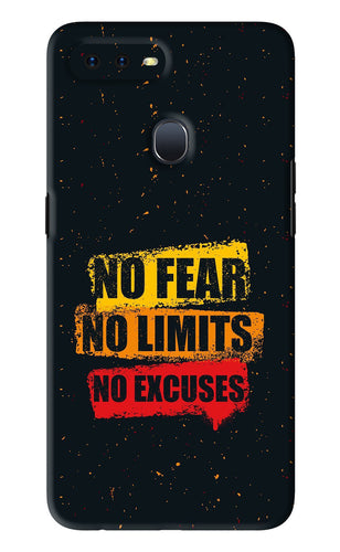 No Fear No Limits No Excuses Oppo F9 Back Skin Wrap