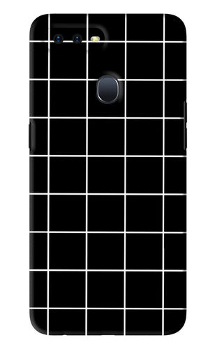White Grid Oppo F9 Pro Back Skin Wrap
