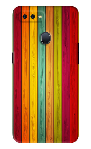 Multicolor Wooden Oppo F9 Pro Back Skin Wrap
