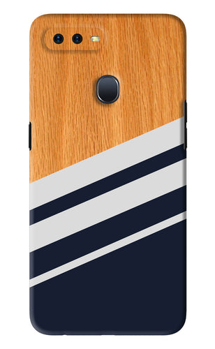 Black And White Wooden Oppo F9 Pro Back Skin Wrap