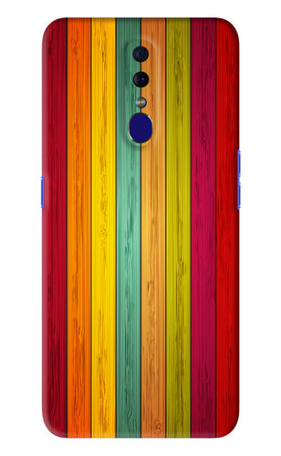 Multicolor Wooden Oppo F11 Back Skin Wrap