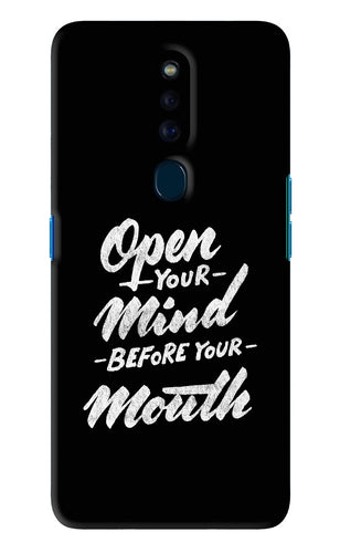 Open Your Mind Before Your Mouth Oppo F11 Pro Back Skin Wrap