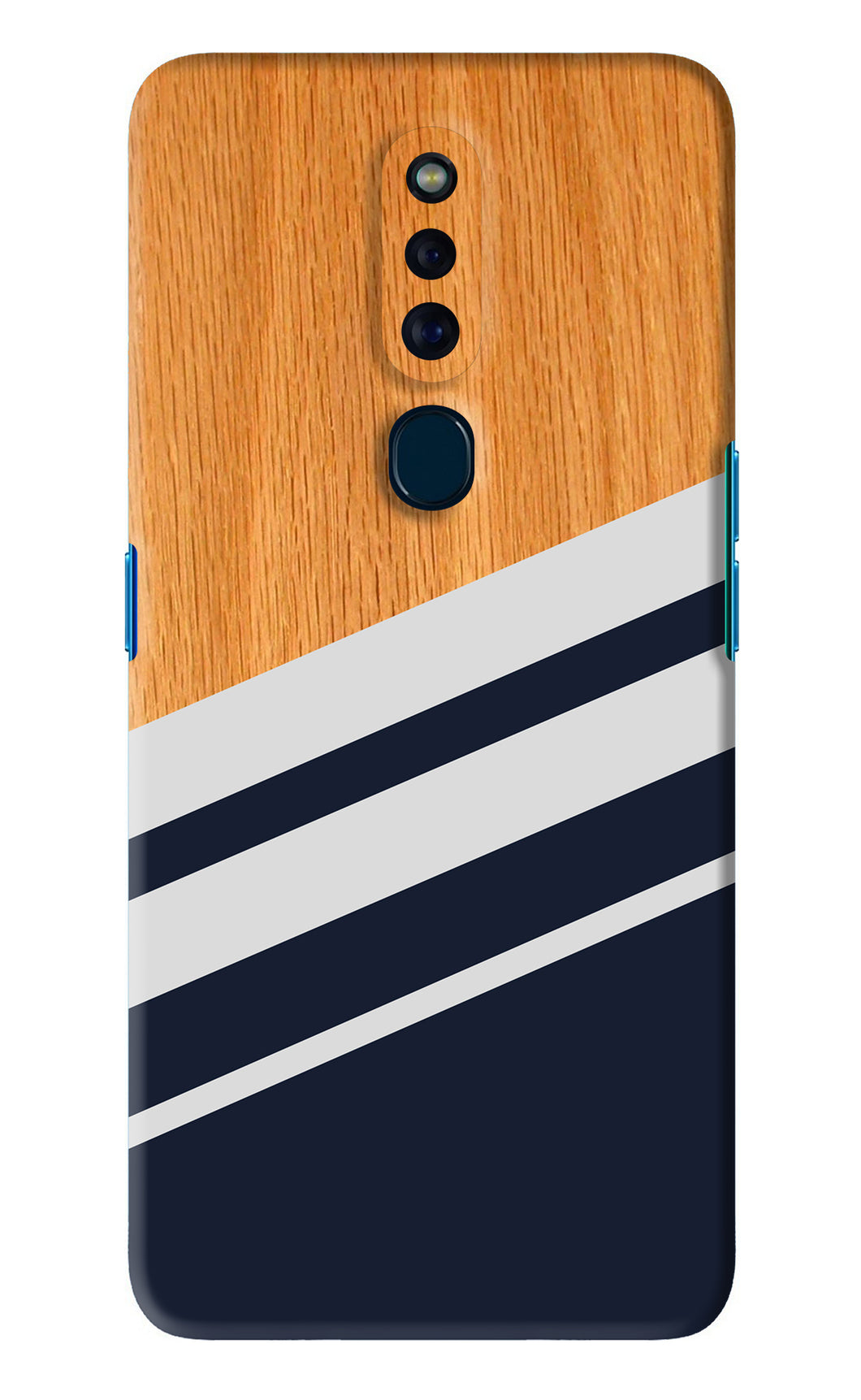 Black And White Wooden Oppo F11 Pro Back Skin Wrap