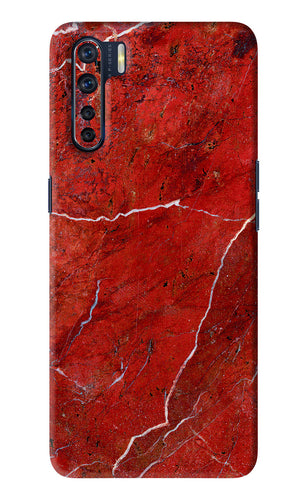 Red Marble Design Oppo F15 Back Skin Wrap