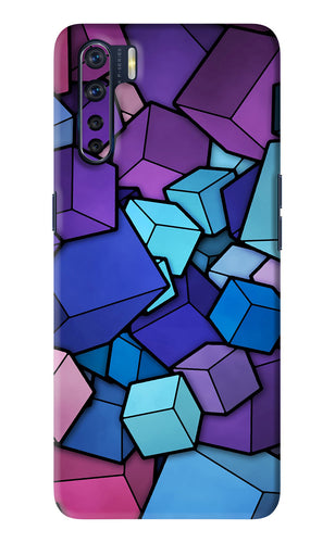 Cubic Abstract Oppo F15 Back Skin Wrap