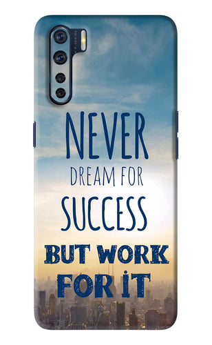 Never Dream For Success But Work For It Oppo F15 Back Skin Wrap
