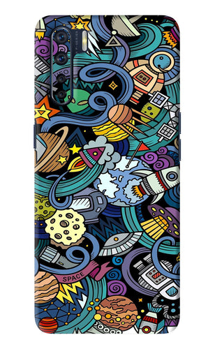 Space Abstract Oppo F15 Back Skin Wrap