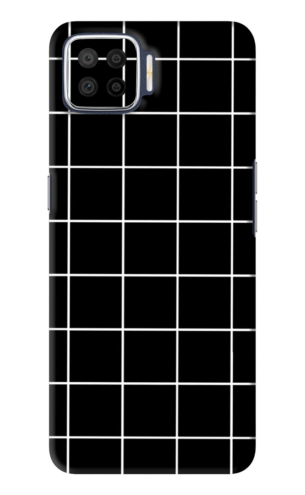 White Grid Oppo F17 Back Skin Wrap