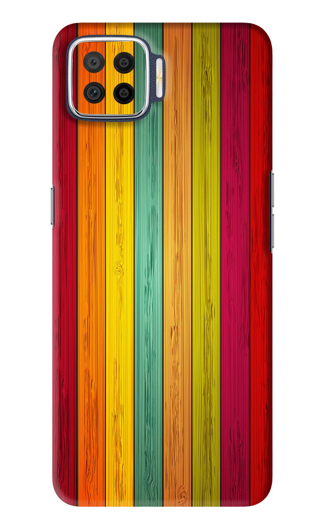 Multicolor Wooden Oppo F17 Back Skin Wrap