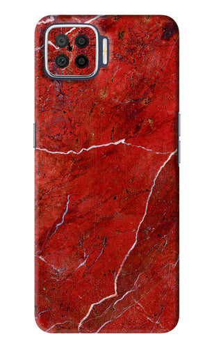 Red Marble Design Oppo F17 Back Skin Wrap