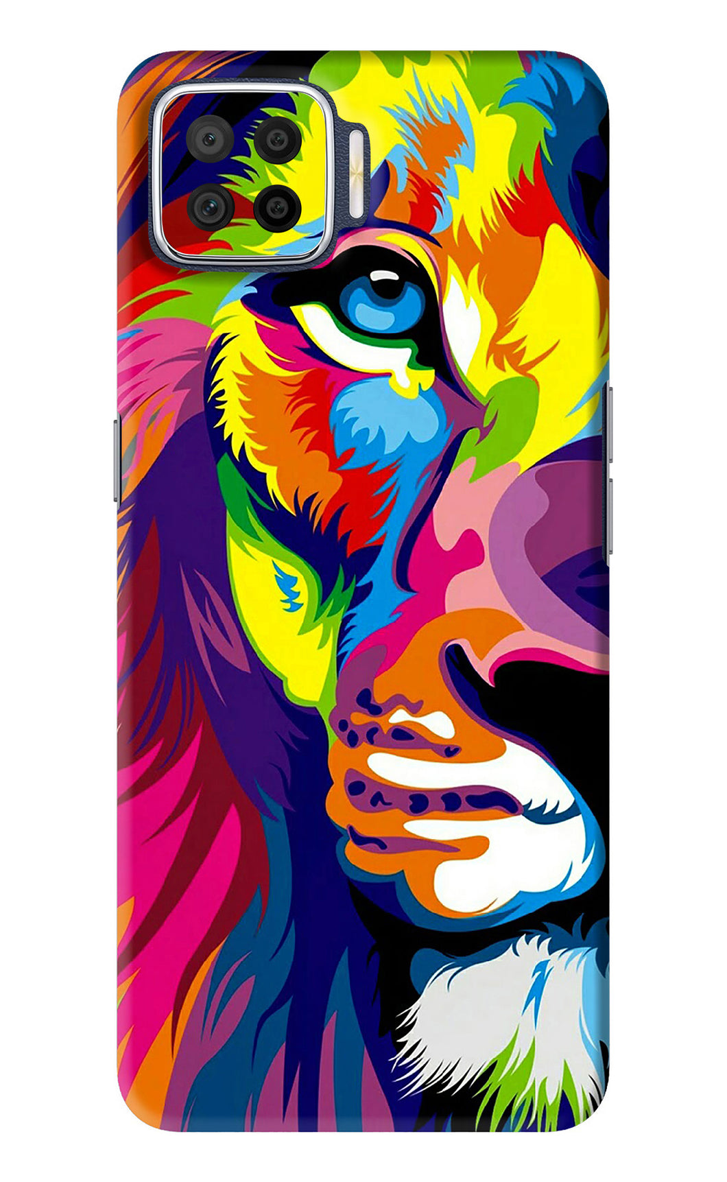 Lion Half Face Oppo F17 Back Skin Wrap