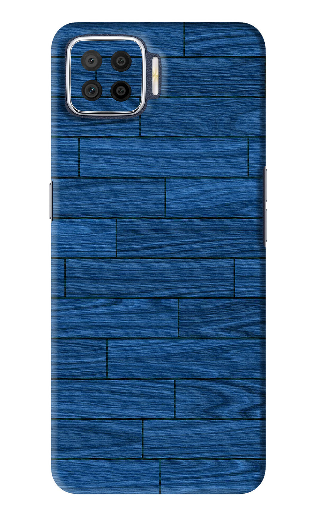 Blue Wooden Texture Oppo F17 Back Skin Wrap