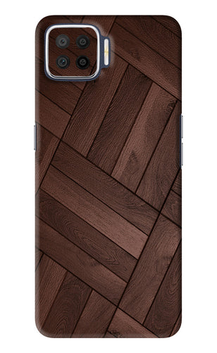 Wooden Texture Design Oppo F17 Back Skin Wrap
