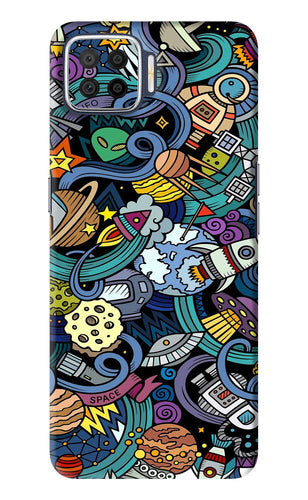 Space Abstract Oppo F17 Back Skin Wrap