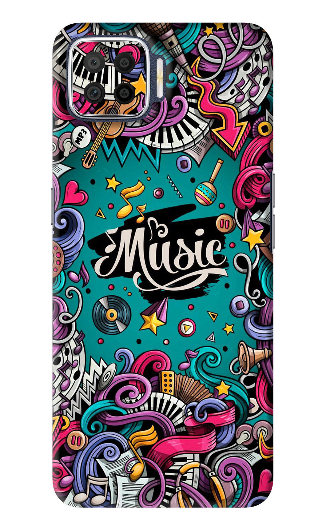 Music Graffiti Oppo F17 Back Skin Wrap