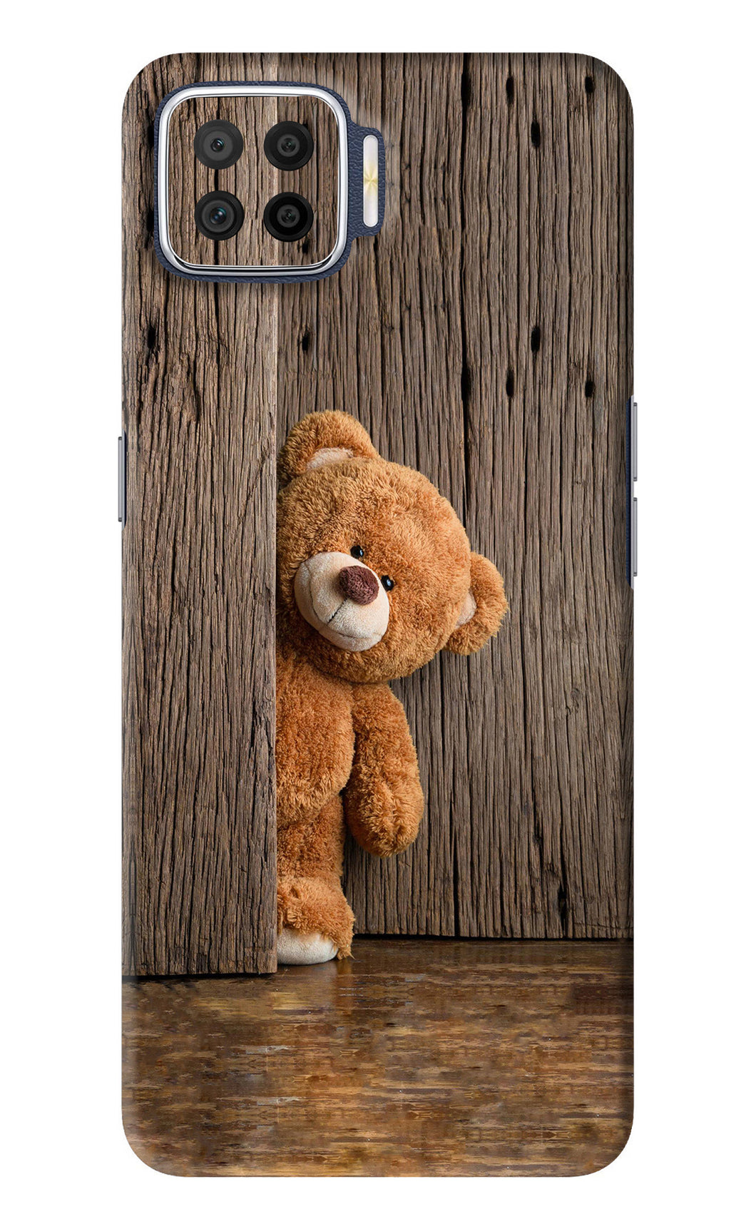 Teddy Wooden Oppo F17 Back Skin Wrap