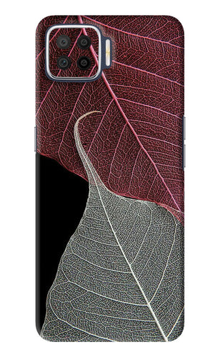 Leaf Pattern Oppo F17 Back Skin Wrap