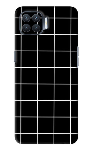 White Grid Oppo F17 Pro Back Skin Wrap