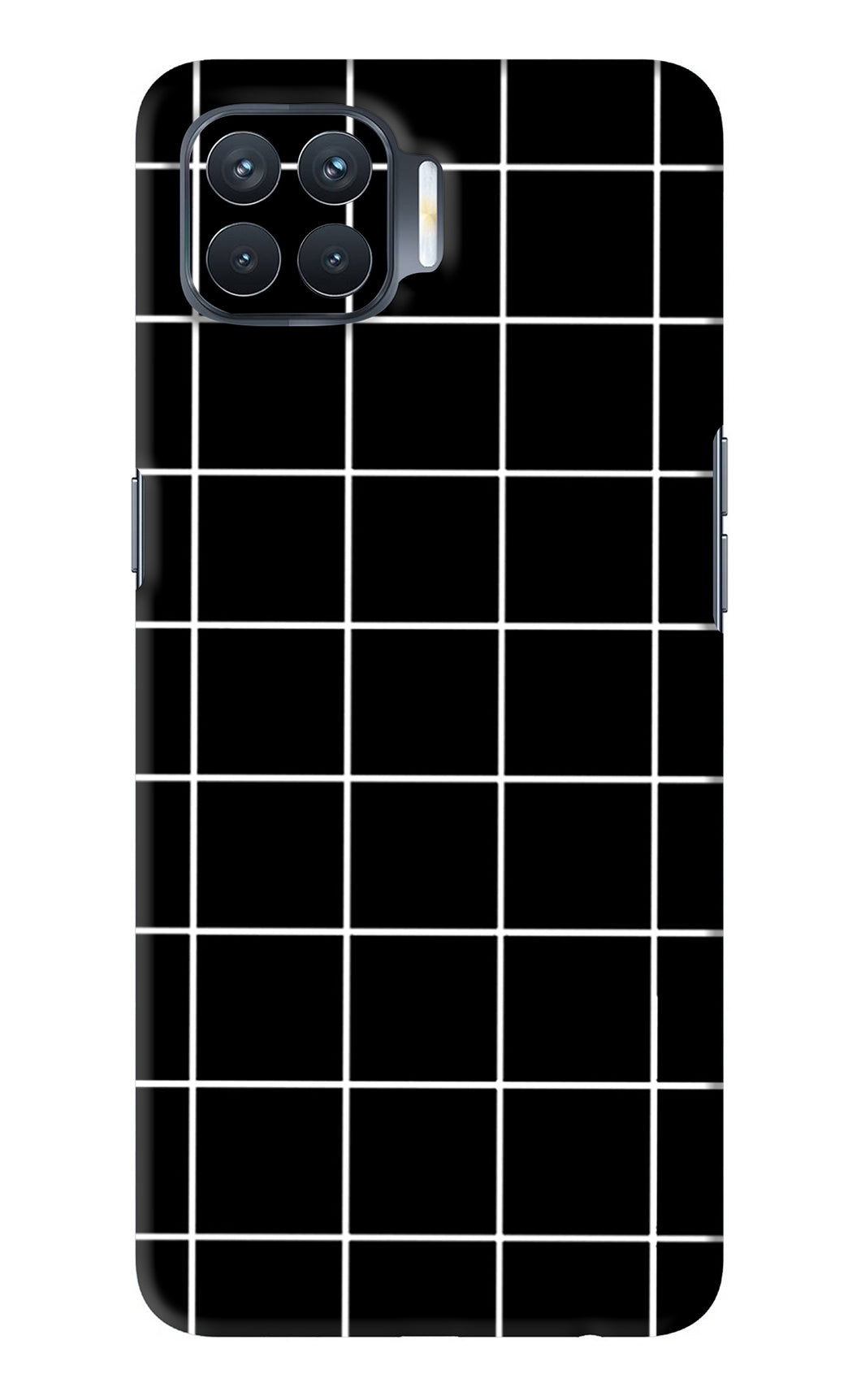 White Grid Oppo F17 Pro Back Skin Wrap
