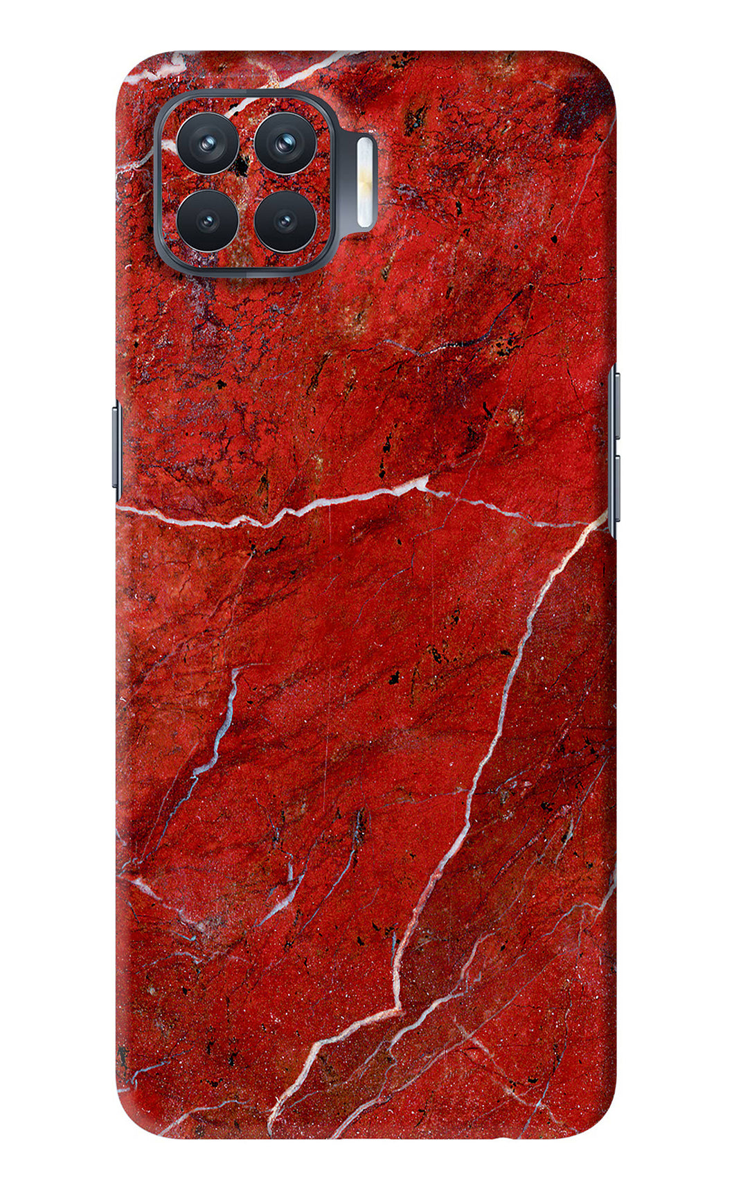 Red Marble Design Oppo F17 Pro Back Skin Wrap